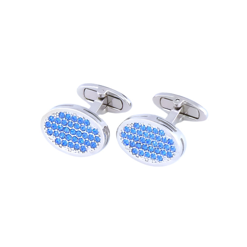 Oval Cufflinks With Swarovski Crystals