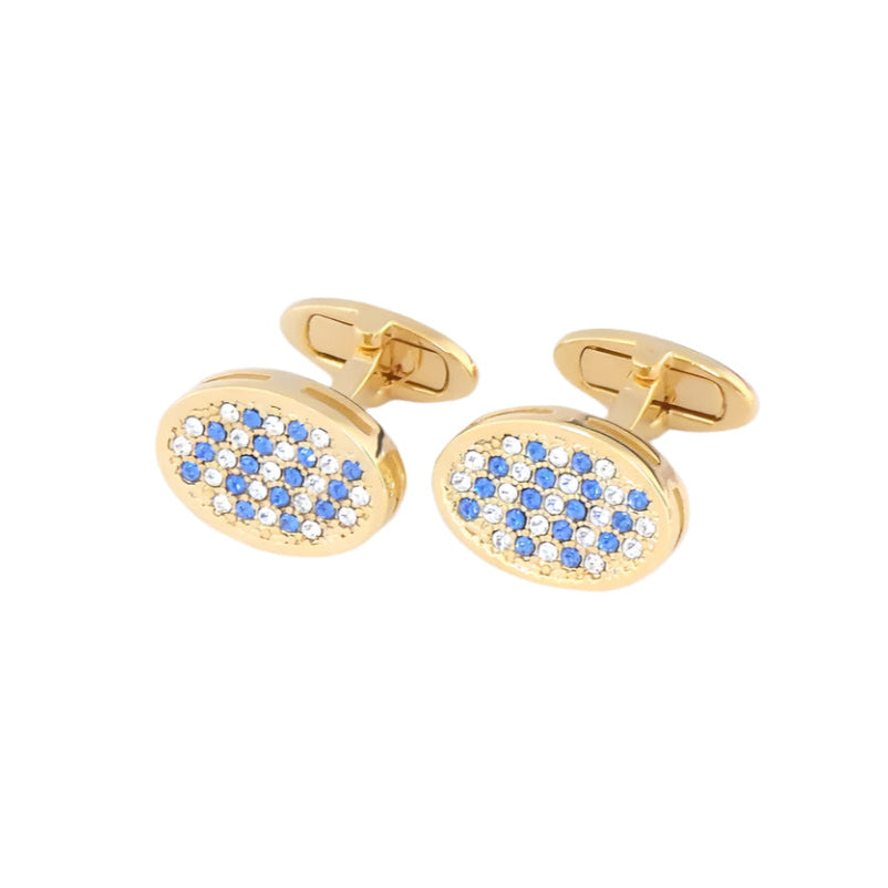 Oval Cufflinks With Swarovski Crystals