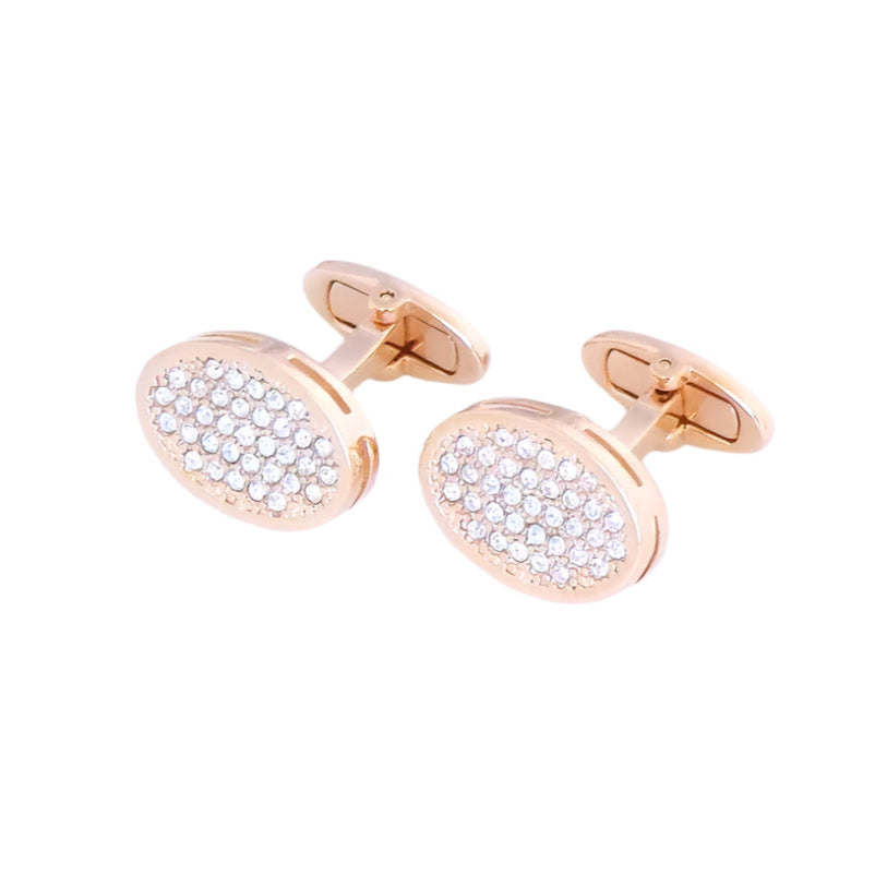 Oval Cufflinks With Swarovski Crystals