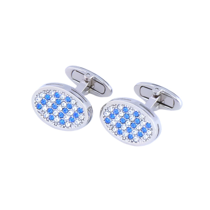 Oval Cufflinks With Swarovski Crystals