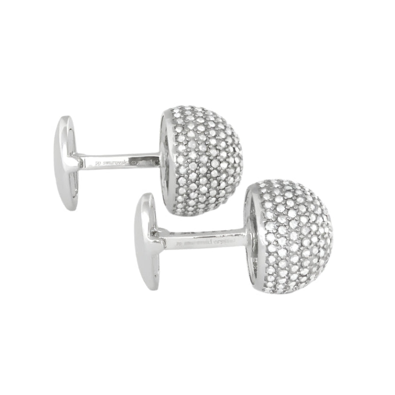 Rounded Ball Cufflinks With Swarovski Crystals
