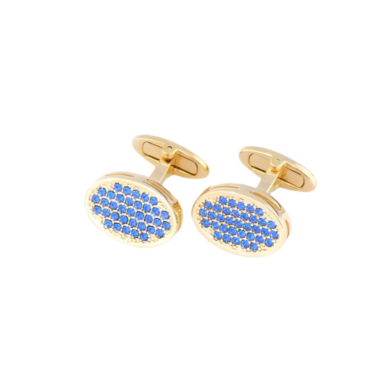 Oval Cufflinks With Swarovski Crystals