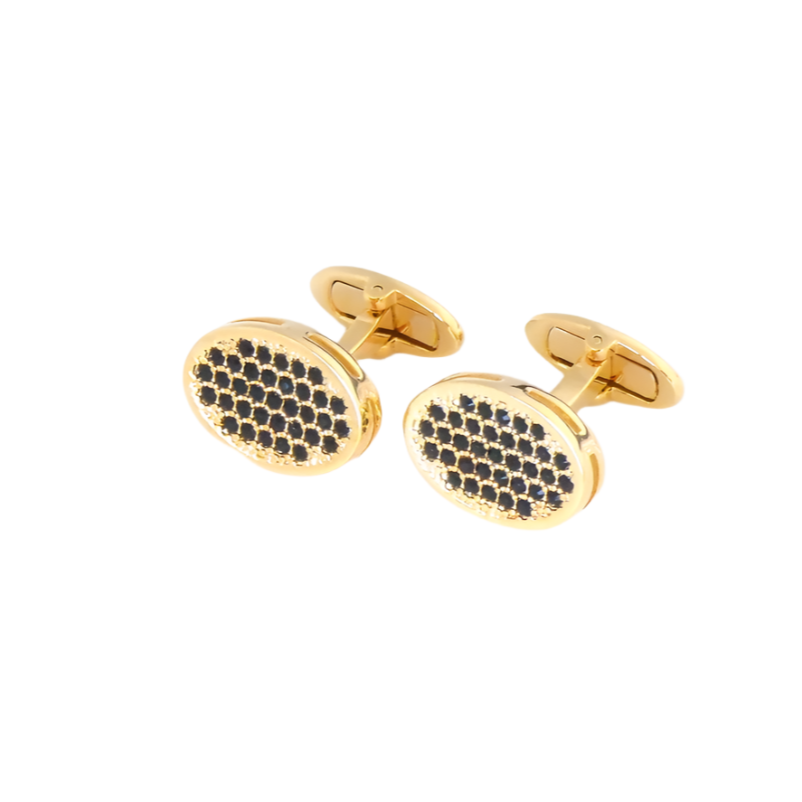 Oval Cufflinks With Swarovski Crystals