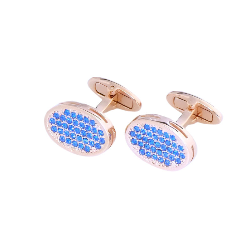 Oval Cufflinks With Swarovski Crystals