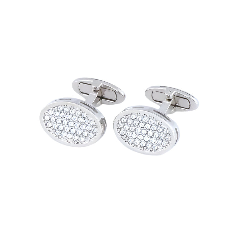 Oval Cufflinks With Swarovski Crystals