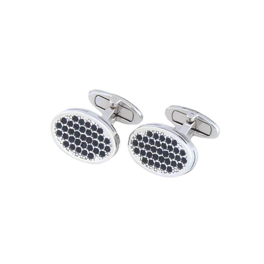 Oval Cufflinks With Swarovski Crystals
