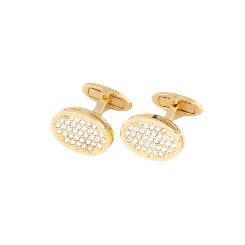 Oval Cufflinks With Swarovski Crystals