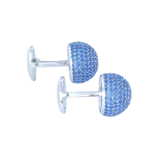Rounded Ball Cufflinks With Swarovski Crystals