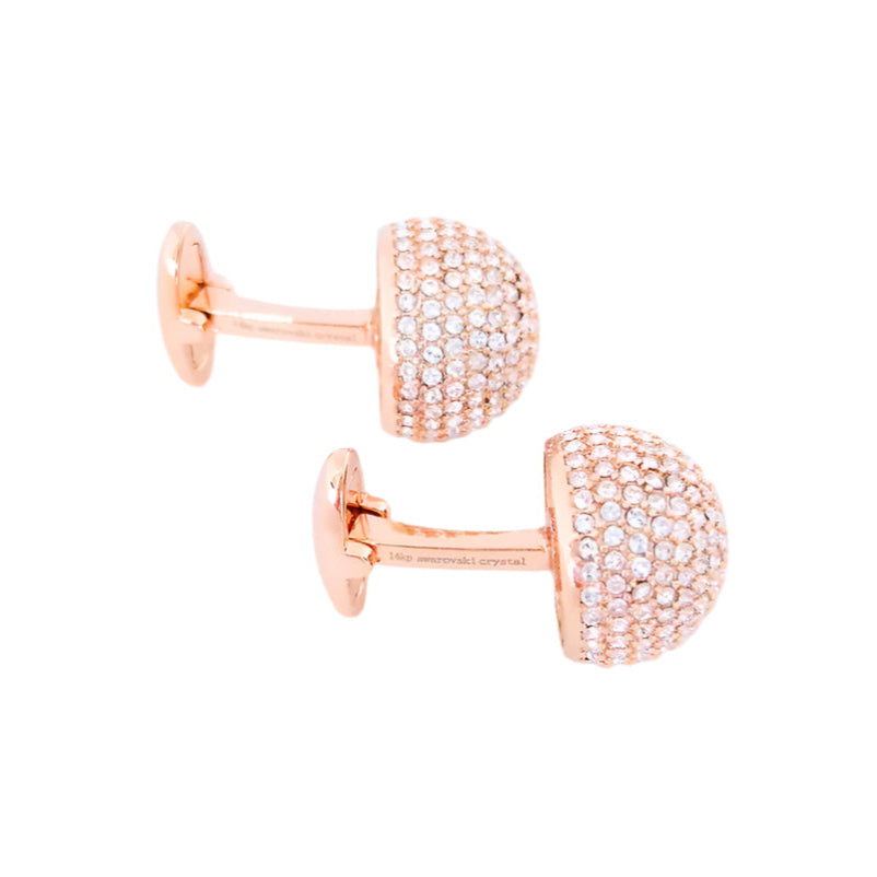 Rounded Ball Cufflinks With Swarovski Crystals