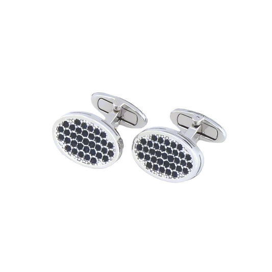 Oval Cufflinks With Swarovski Crystals