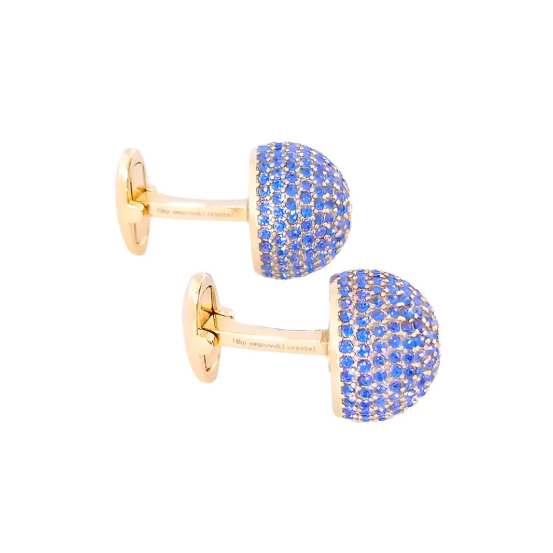 Rounded Ball Cufflinks With Swarovski Crystals