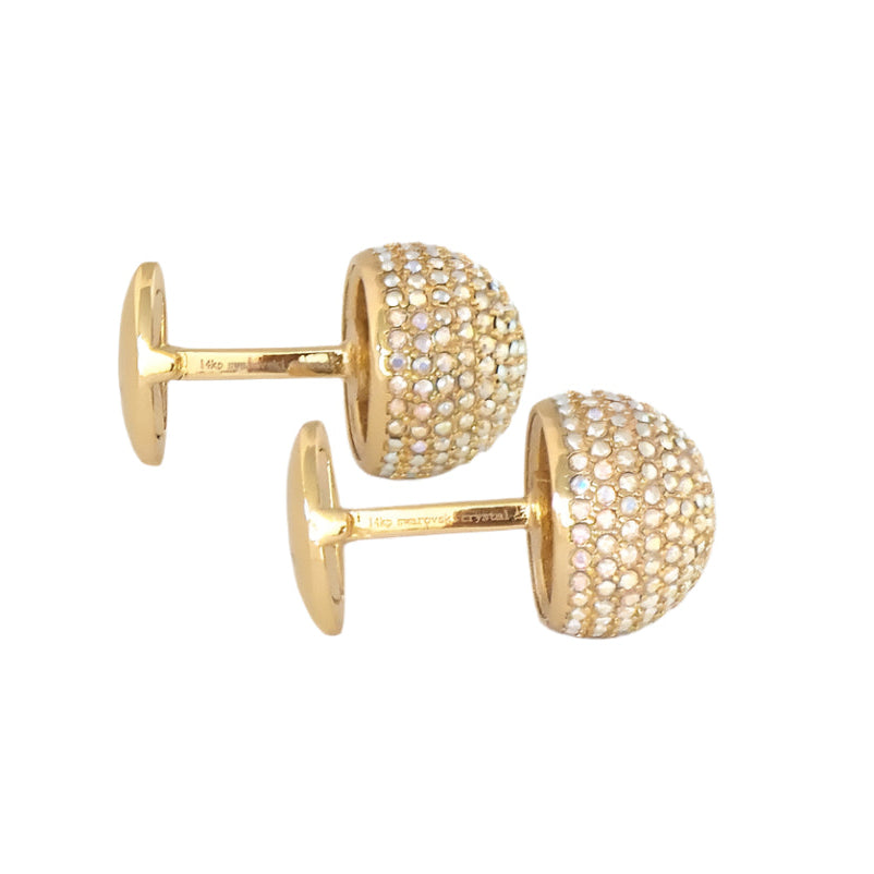 Rounded Ball Cufflinks With Swarovski Crystals